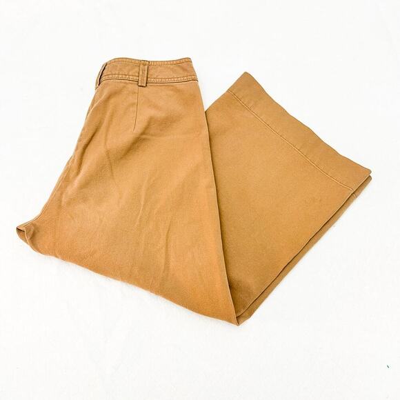 Trina Turk Cropped Khaki Wide Leg Zip Fly Denim Pants Size 2 - Picture 8 of 8